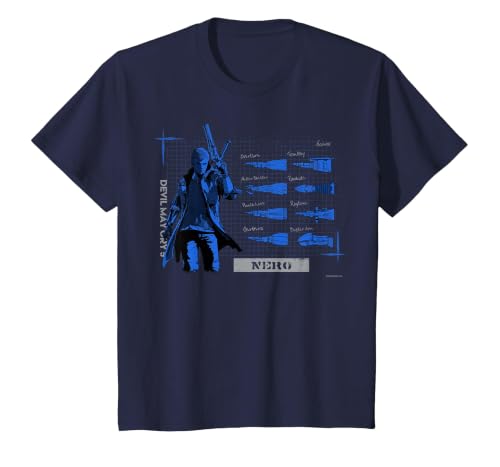 Devil May Cry 5 Nero T-Shirt, Youth, Navy Blue, X-Small