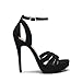 DREAM PAIRS Women's Platform Stiletto Heels Open Toe Ankle Strappy High Heels Fashion Wedding Dressy Pump Sandals Shoes,Size 8,Black-Nubuck,SDHS2424W