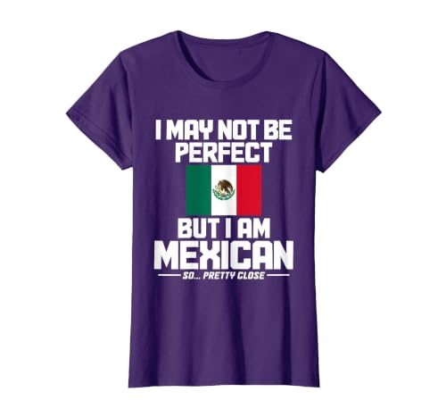 I May Not Be Perfect But I'm Mexican Flag Mexico Pride T-Shirt, Women, Purple, XX-Large