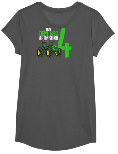 4. Geburtstag Traktor Trecker 4 Jahre Junge Kinder T-Shirt