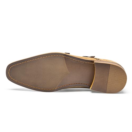 Loafers for Men - Genuine Leather Monk Strap Dress Shoes |Double Buckle Formal Shoes for Business4