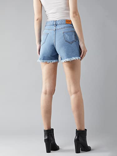 Image of Dolce Crudo Women's Regular High Rise Stretchable Denim Shorts