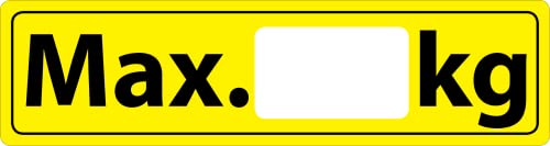 Regalaufkleber Maximal Gewicht Traglast, 10 Stück, 150 x 40 mm, Vinylfolie, selbstklebend, Aufkleber für Regale/Regalprüfung (Max. Gewicht Traglast) Cover