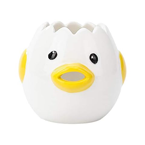 Snakell Vomiting Chicken Egg Seperator, Egg Yolk Separator, Chick Seperator, Egg White Separator Chicken, Ceramic Cartoon Chicken Egg Seperator Portable Egg Filter Kitchen Baking Tool Cover