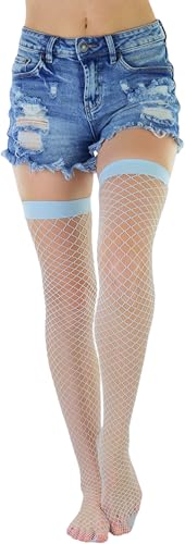 Image of ToBeInStyle Women's Vibrant Large Net Fishnet Thigh High Elastic Nylon Novelty Stockings