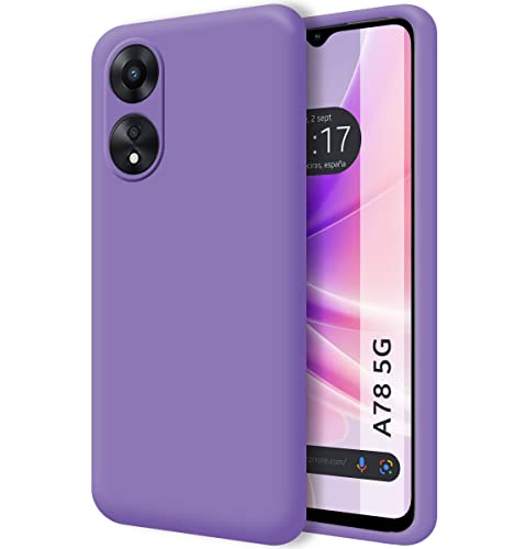 Tumundosmartphone Silicone Liquid Ultra Soft Case for Oppo A78 5G Purple, Morada