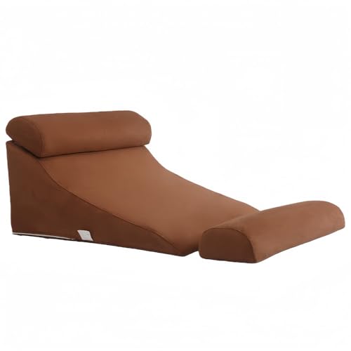 HOTGEEJPベッド枕、背クッション、寝たきり高齢者用半臥位ベッド、圧迫・床ずれ防止、三角枕 傾斜枕 術後用ウェッジ枕 3個セット 位置調整可能 通気防菌 カバー洗える 折り畳み 読書用 枕 安眠サポート背中クッション 介護用 ランバーサポート (コーヒ