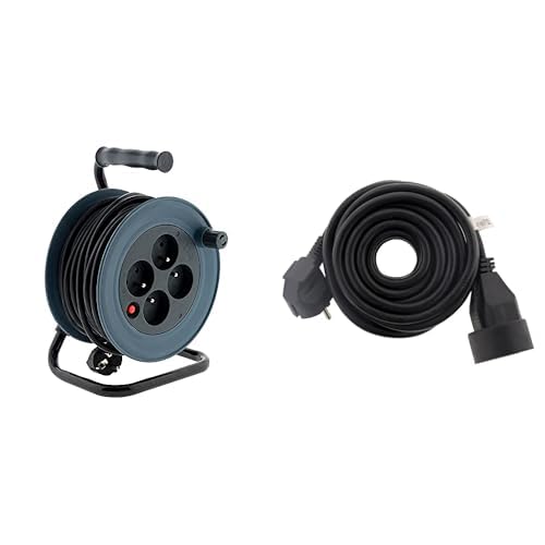 Enrouleur ménager Zenitech 4 prises rallonge electrique 15m 5m