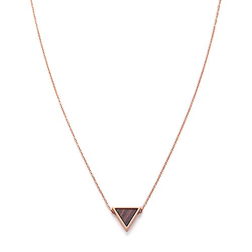 Preisvergleich Produktbild KERBHOLZ Holzschmuck Geometrics Collection Triangle Necklace Damen Halskette mit Anhänger aus Naturholz, roségold, größenverstellbar (Kettelänge 38 + 5 cm)