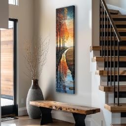 Grand tableau mural vertical salon 50x150 impression sur toile de style moderne - 3