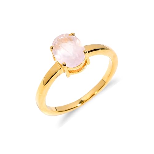 Bague en argent pour femmes comme alliance de fiançailles vintage en quartz rose naturel