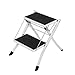 Scaletta con 2 gradini ,Scaletta Pieghevole Compatta ,Mini Scaletta Pieghevole ,Scala antiscivolo , ideale per casa/cucina/garage ,Capacità massima 150 kg