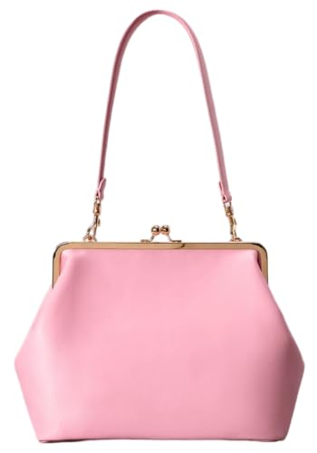 Image of Slouchy Kiss Lock Crossbody Bags Women Crescent KissLock Cross Body Hobo Shoulder Purses Kiss Clasp Hobo Handbags Wallet