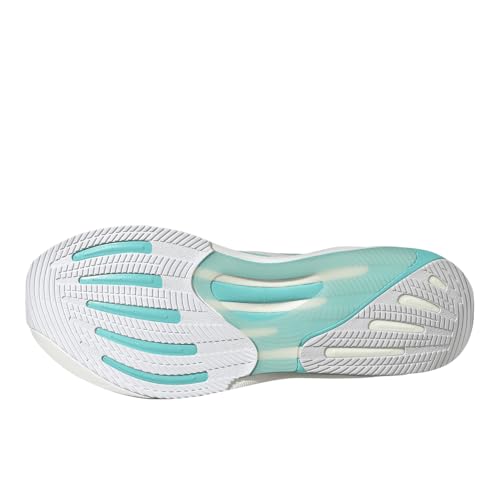 Image of Adidas, Mens, Supernova Rise 2 Running Shoes, White /Zero Metallic /Flash Aqua, 8.5, D - Medium