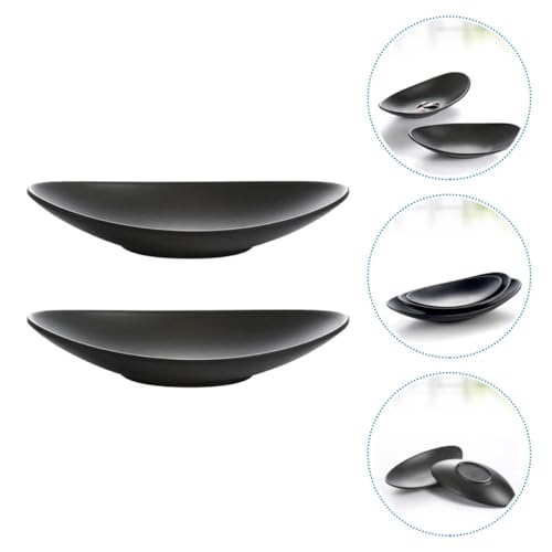 Platos Sushi Operitacx Melamina 2 piezas negro miniatura 7