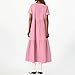 Bengbobar Women Cotton Linen Maxi Dress Long Floor Length Dress Casual Short Sleeve Loose Baggy Oversized V Neck Summer Swing Dress Pink Linen Dress Summer Beach Plus Size Dress Small