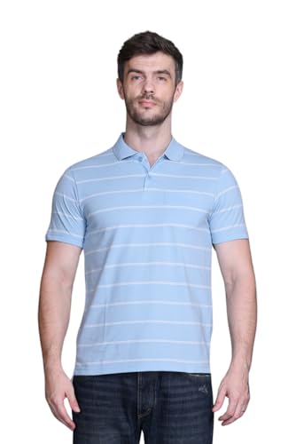 Image of Half Sleeve Polo T-Shirt for Men with Pocket || Stripe Collar and Pocket T-Shirt for Men Half Sleeves