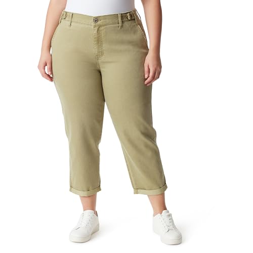 Jessica Simpson Women's Mika Bestie Chino Slim Ankle with Adjustable Waistband Plus