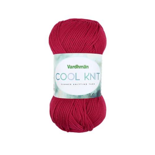 Image of Vardhman Cool Knit Poly Viscose Yarn Lightweight Yarn for Knitting, Crochet & DIY Craft Projects | Ideal for Tops, Garments & Accessories | 1 Ball (100g, 208m) Pack of 1 | CGD021