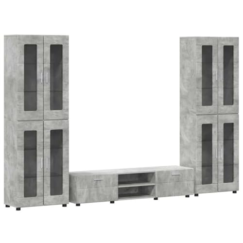Lumanois Conjunto de Mueble de TV con cajón Gris Concreto,Mobiliario,Conjuntos de Muebles para Salones,125.48kg-3397987