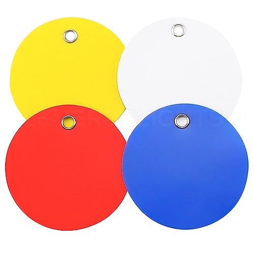 100 Pack - CleverDelights Plastic Tags - 2" Round - Waterproof and Tear-Resistant - 25 Pcs Per Color