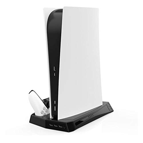 Cooling Fan Charging Dock Vertical Stand for PlayStation 5 PS5 Game Accessories With 3 USB HUB Charger Ports