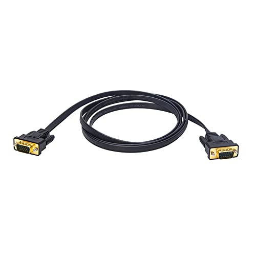 Dtech Thin Computer Monitor Vga Cable 6Ft Standard 15 Pin Connector Male To Male Vga Cord Flat Wire For Desktop (6 Feet, Black) #TOP5