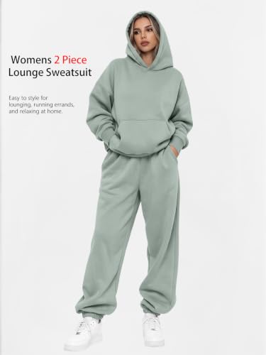 Image of AUTOMET Womens 2 Piece Lounge Sweatsuit Fall Fashion Matching Sweat Sets | Oversized Fall Hoodies & Baggy Jogger Sweatpants Fashion 2026 Outfits