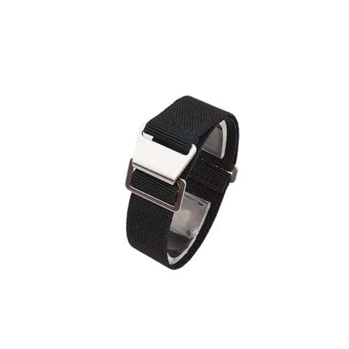 Bracelet montre élastique 20mm noir fini les irritations au poignet style MN