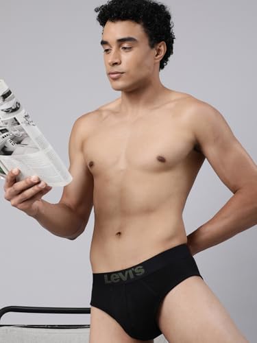 Image of Levi's 031A Brief for Men | Supima Modal Lycra Blend | Breathable Solid Men's Underwear | 4-Way Adaptive Stretch | Anti-Roll No-Dig Waistband | Supportive Gusset | Stay Retention | Pack of 1