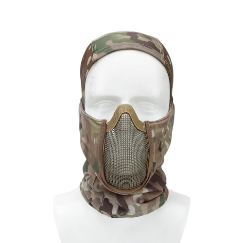 Jungle Leopard Mascarilla de Media Cara Airsoft Mascarilla táctica Mascarilla Hogar de Caza Balaclava Mash Mask Mascarilla de protección de Paintball(MA-113-CP)