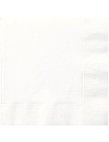 100 Serviettes en papier Blanches 30 x 30 cm - Taille Unique