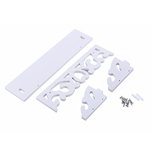 Yosoo - Estantería de pared de madera para colgar con tornillos, diseño retro, casa de campo, color blanco