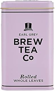 Brew Tea Co - Earl Grey - Earl Grey Teabags in Classic Purple Tin, Made with Rolled Whole Tea Leaves - Light, Citrussy Flavour (25 Teabags)