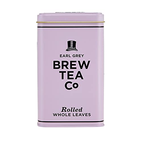 Brew Tea Co - Earl Grey - Earl Grey Teabags in Classic Purple Tin, Made with Rolled Whole Tea Leaves - Light, Citrussy Flavour (25 Teabags)