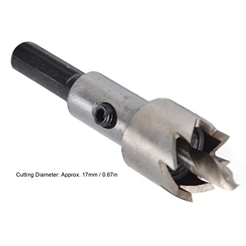 Broca para taladro tipo sacabocados de 17 mm, acero de alta velocidad, para madera, metal y plástico miniatura 4
