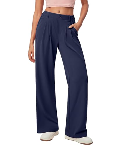 Consejos para Comprar Pantalones Dama los mejores 10. 50 VIOPY Pantalones de Vestir Mujer Cintura Alta Moderno Pantalon Recto Mujeres Versátil Formal Pantalón Pierna Ancha y Elásticos con Bolsillos para el Trabajo, Casuales, Citas...