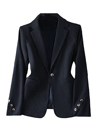 Ladies Black Formal Blazer Womens Long Sleeve Single Button Slim