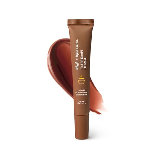 Image of Vilvah x Annapoorna Filter Kaapi Lip Balm | Brown Tinted Lip Balm for Dry & Chapped Lips | Deep Moisturisation & Lip Nourishment | Helps Reduce Lip Pigmentation | Coffee Oil & Vitamin E | Men, Women & Teenagers | 10g