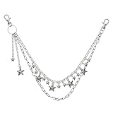 UDPP Layered Pants Chain keychain, Punk Jeans Keychain Wallet Chain Charms, Hiphop Pocket Chain Accessory Gifts for Women Men (Star Tassel)
