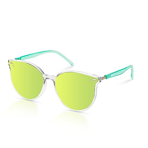 Lunettes de soleil rondes Sumato vert menthe : protection UV400 et style rétro tendance pour femme.