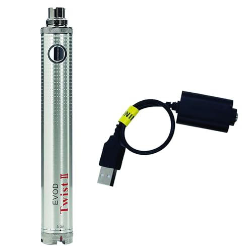 Vitavap' - Pack batterie Evod Twist 2 avec chargeur USB pour Vision Spinner 2 |couleur Inox | Sans tabac ni nicotine sans eliquide