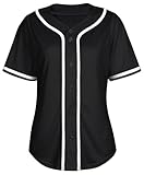 Baseball Jersey Women Shirt Button Down Blank Softball Jersey Short Sleeve Hip Hop Active Hipster Shirts