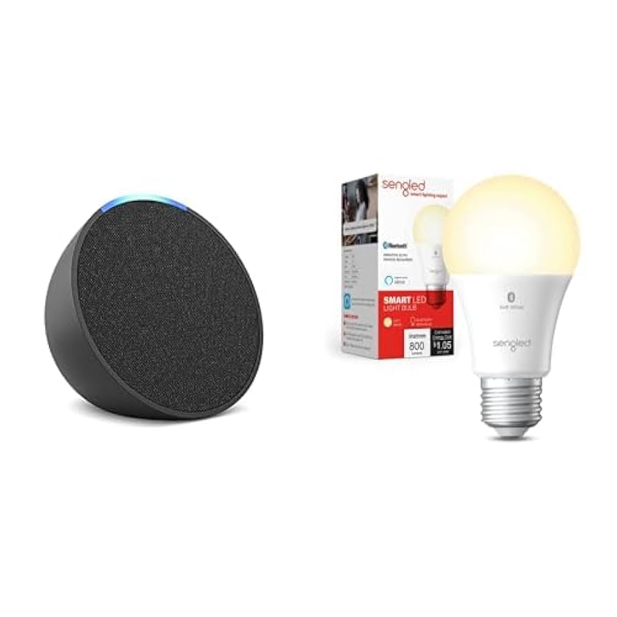贝壳光 7cm×5m 100cm/loop 杏帘织雨 Amazon.com: Echo Pop with Sengled Bluetooth Mesh Bulb (1