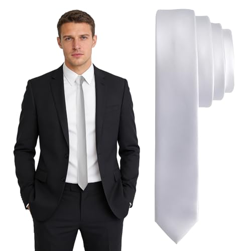 Image of Skinny Tie Men Women 2 inch (5CM) Slim Necktie Solid Thin Ties Formal