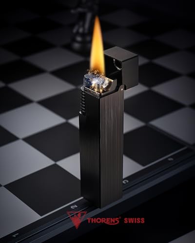 Encendedor clásico rectangular recargable de latón miniatura 3