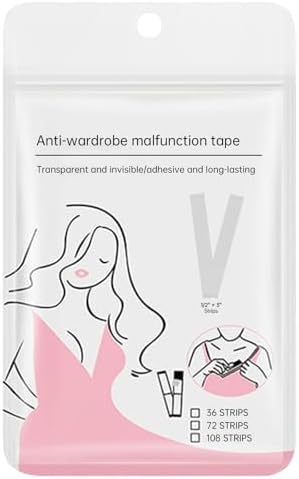 Strips Double Sided Tape for Fashion and Clothes, Waterproof Fashion Clothing Tape, Clear Tran sparent for All Skin Shades