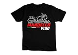 Camiseta de motociclista para fanáticos de Guzzi V100 Mandello (2022-2025), 100% algodón, ajuste clásico, diseño inspirado en la motocicleta, Negro, XXL