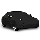 6 Layers Car Cover Waterproof All Weather for Automobiles, Outdoor Full Cover Rain Sun UV Protection with Zipper Cotton, Universal Fit for Sedan (184-193 inch)