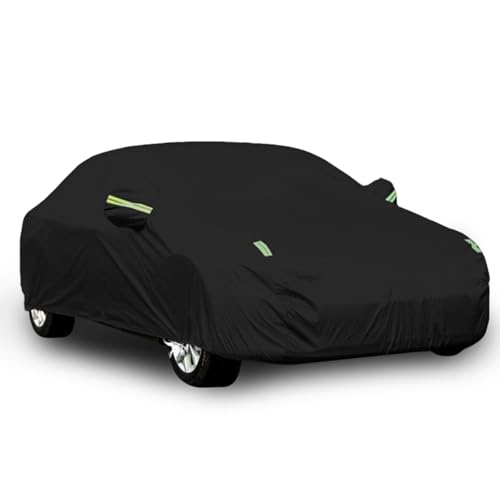6 Layers Car Cover Waterproof All Weather for Automobiles, Outdoor Full Cover Rain Sun UV Protection with Zipper Cotton, Universal Fit for Sedan (184-193 inch)